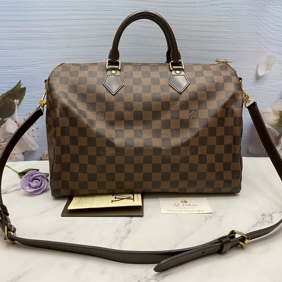 Louis Vuitton Speedy 35 handbag in brown damier canvas and brown